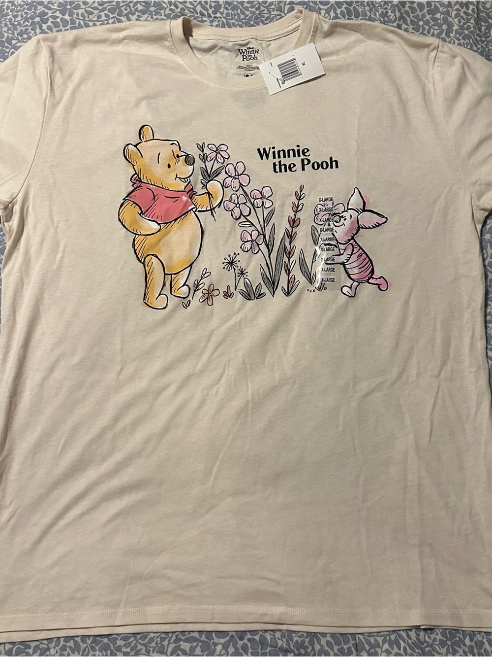Disney Winnie the Pooh Cream Tee with Pink Accents
